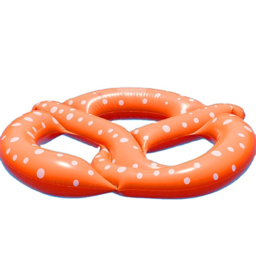 Top Quality Eco-friendly PVC  Inflatable Bread Pool Floating Water Fun Toys Pretzel Raft Mattress For Adults